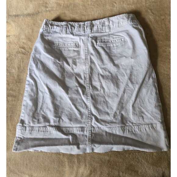 Merona All White Skirt Knee Length Midi Pencil Women Size 4 Pockets Uniform Work - Picture 3 of 6